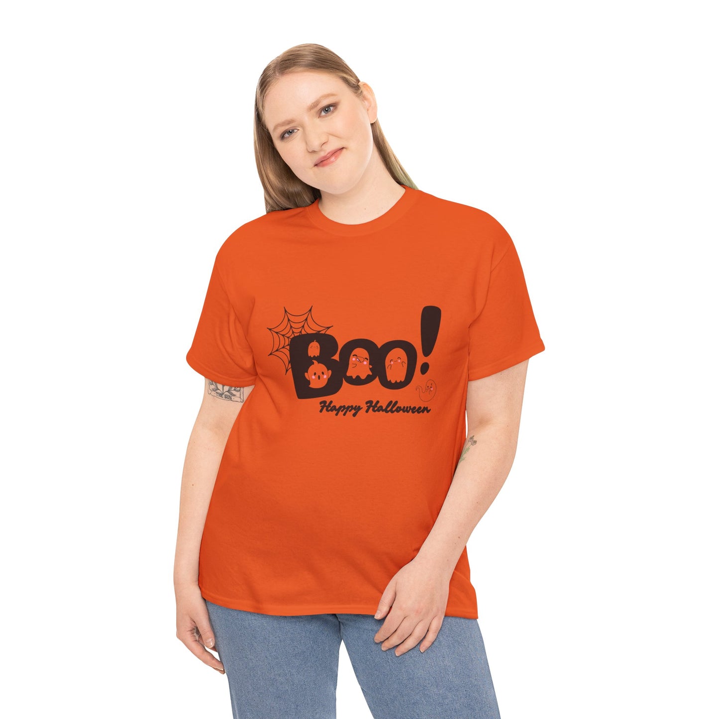 Halloween Boo Unisex Heavy Cotton T-Shirt - Trustek Wear
