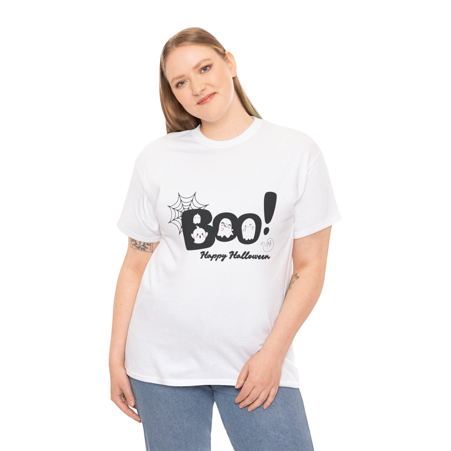 Halloween Boo Unisex Heavy Cotton T-Shirt - Trustek Wear