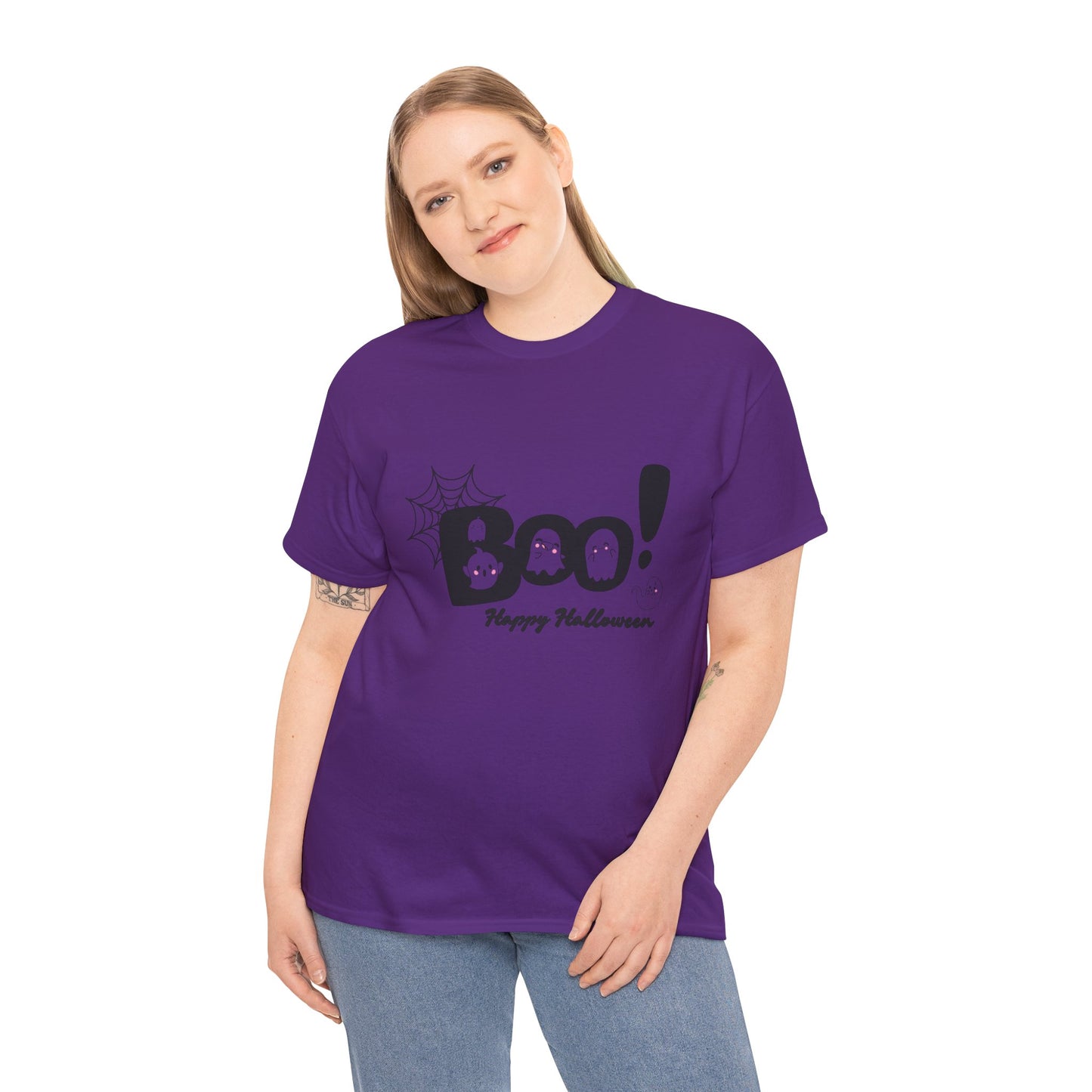 Halloween Boo Unisex Heavy Cotton T-Shirt - Trustek Wear